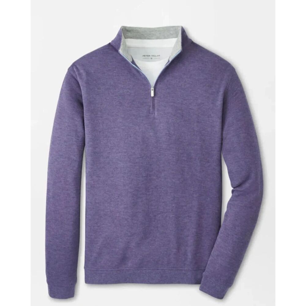 Peter Millar Crown Comfort Quarter Zip Violet Cotton Modal Blend Size XL